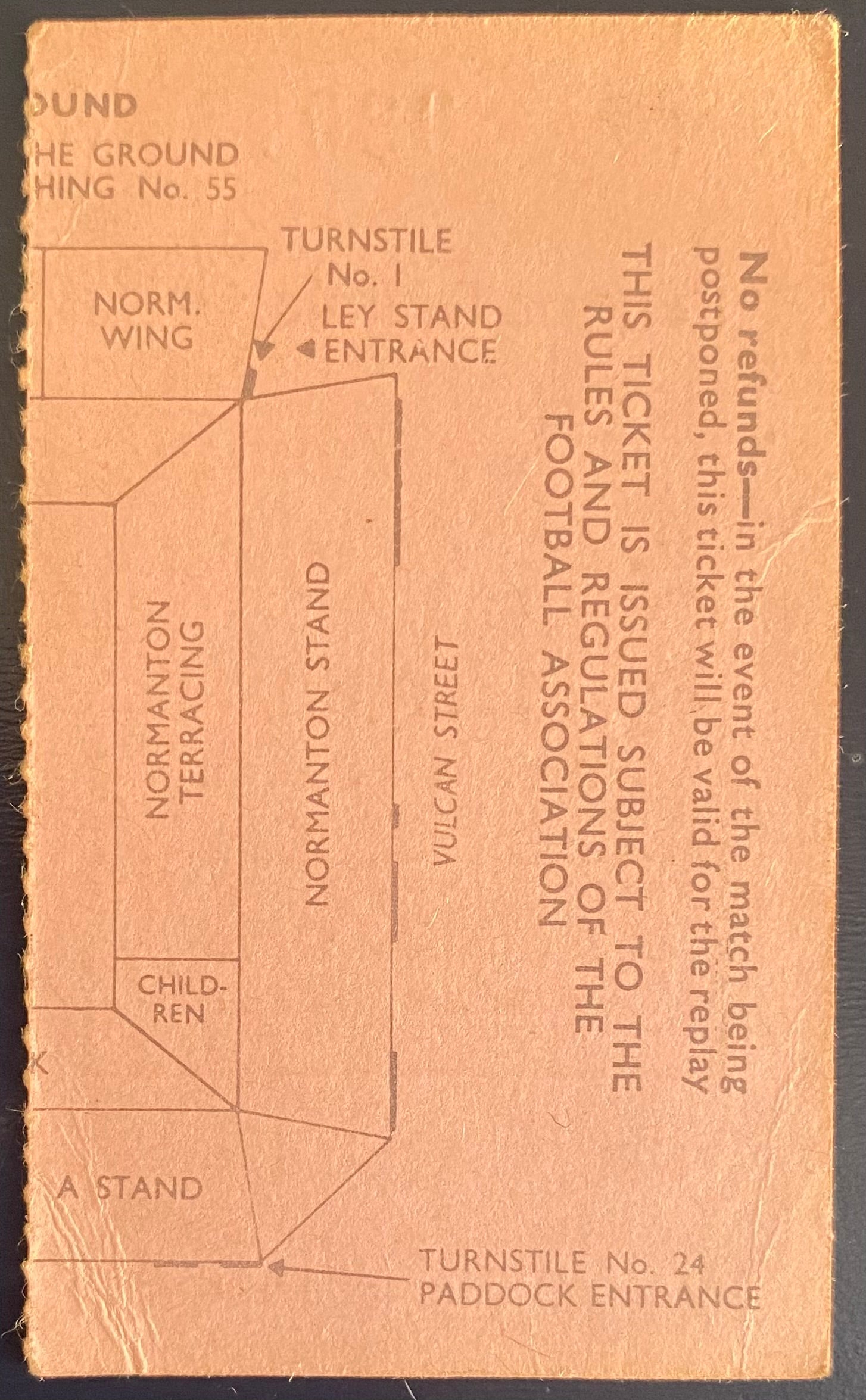 1971/72 ORIGINAL DIVISION 1 TICKET DERBY COUNTY V LEEDS UNITED