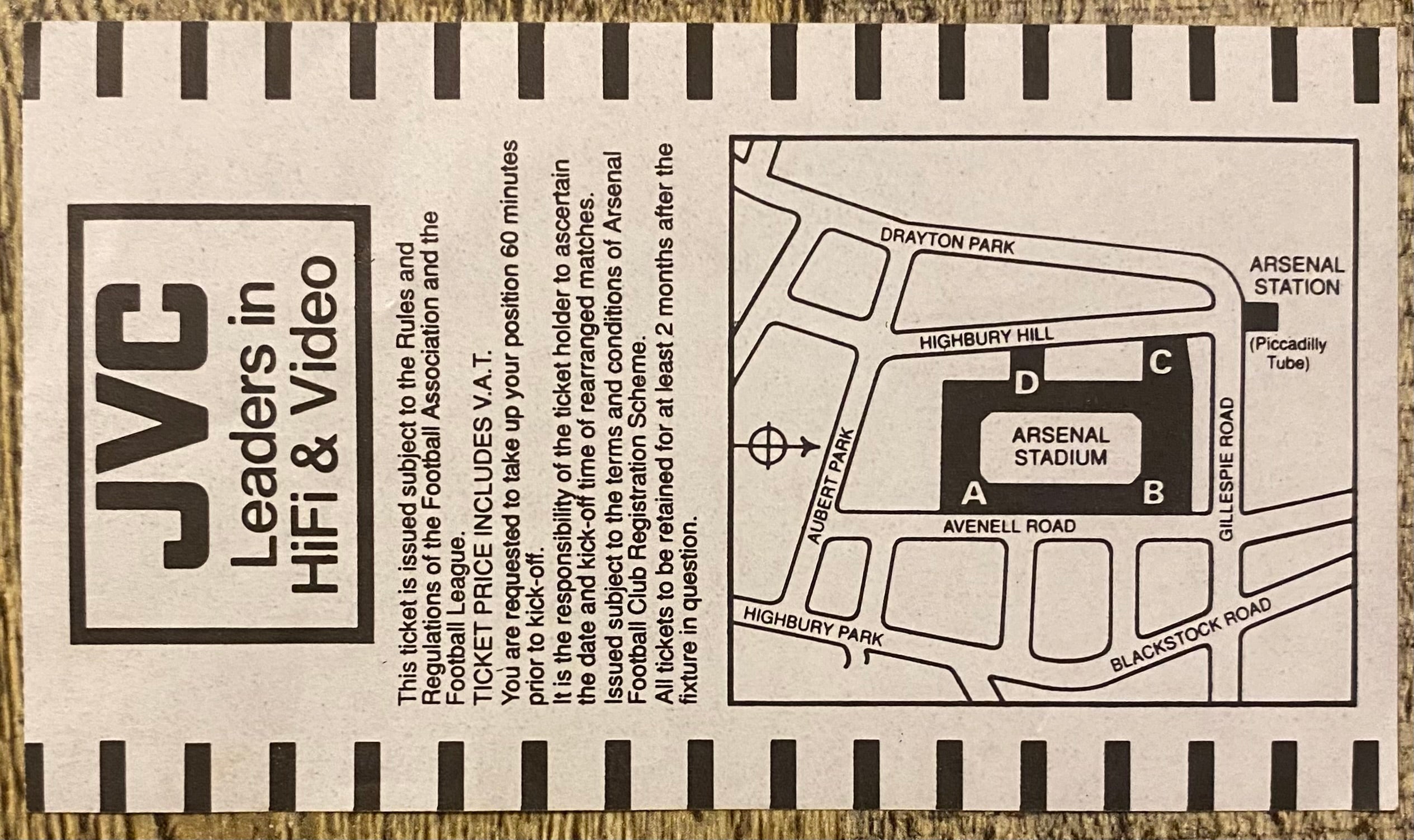 1992/93  ORIGINAL PREMIER LEAGUE TICKET ARSENAL V MANCHESTER CITY