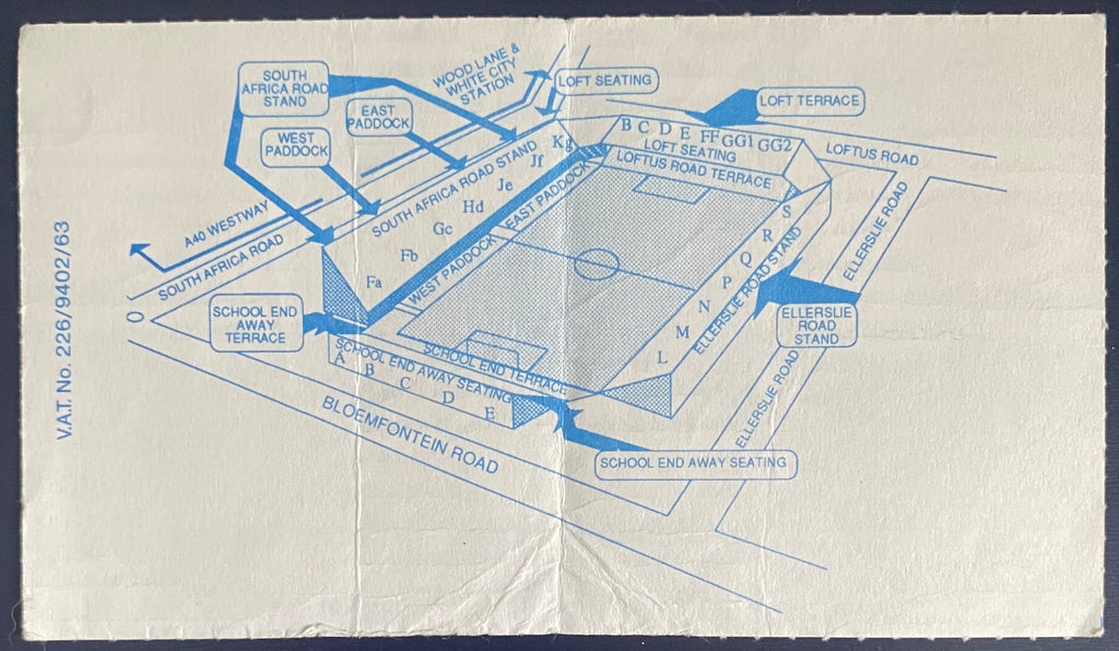 1992/93 ORIGINAL PREMIER LEAGUE TICKET QUEENS PARK RANGERS V NOTTINGHAM FOREST