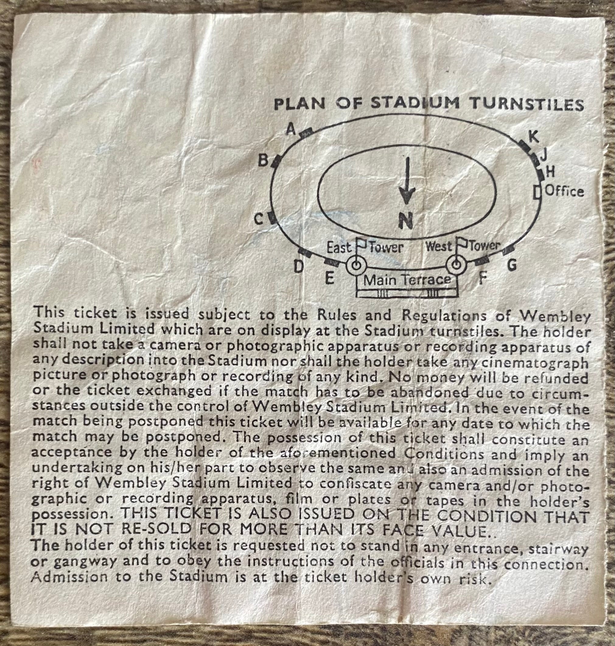 1981 ORIGINAL CHARITY SHIELD TICKET ASTON VILLA V TOTTENHAM HOTSPUR