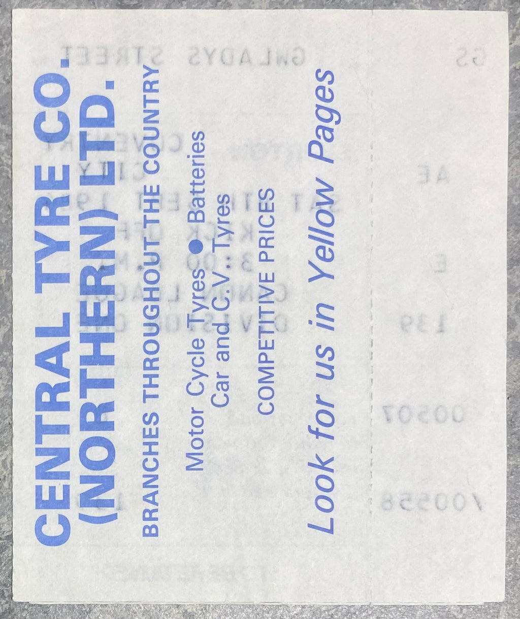1984/85 ORIGINAL DIVISION ONE TICKET EVERTON V COVENTRY CITY