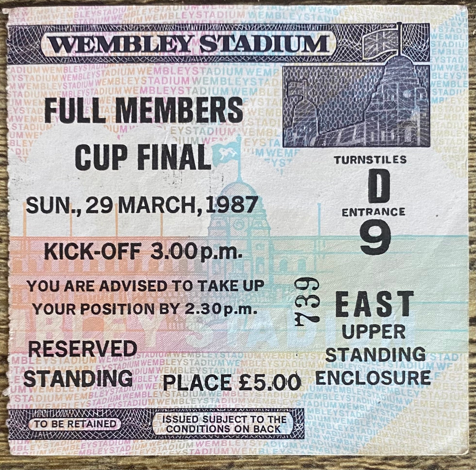 1987 ORIGINAL FULL MEMBERS CUP FINAL TICKET BLACKBURN ROVERS V CHARLTON ATHLETIC