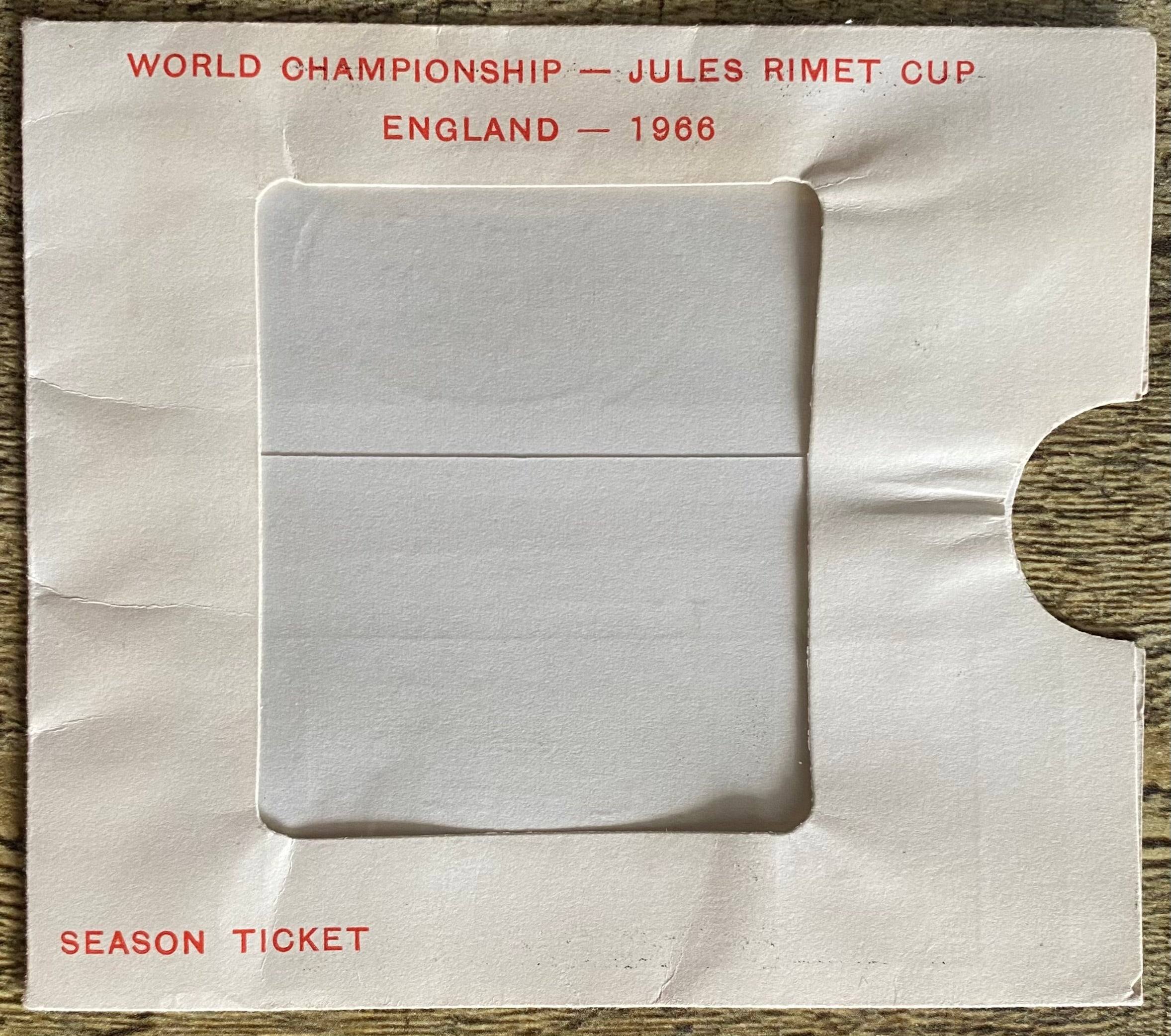 1966 WORLD CUP ORIGINAL OFFICIAL SEASON TICKET HOLDER WALLET