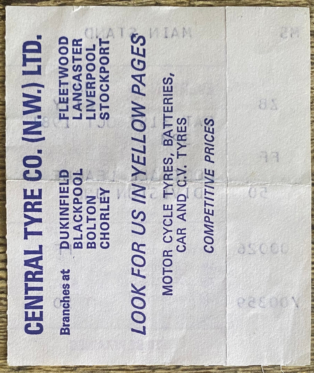 1981/82 ORIGINAL DIVISION ONE TICKET EVERTON V MANCHESTER CITY