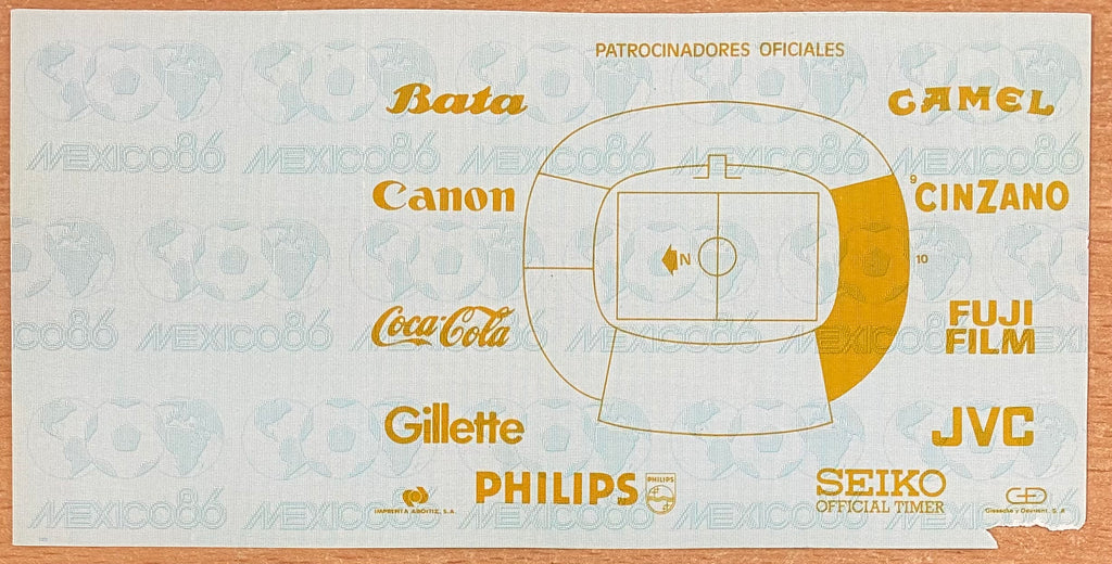 1986 ORIGINAL WORLD CUP 1ST ROUND UNUSED TICKET FRANCE V HUNGARY @ LEON