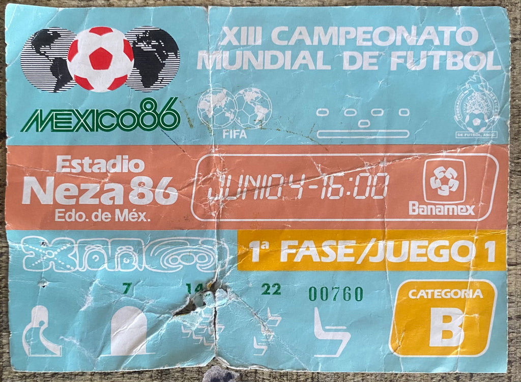 1986 ORIGINAL WORLD CUP 1ST ROUND TICKET SCOTLAND V DENMARK @ Nezahualcóyotl