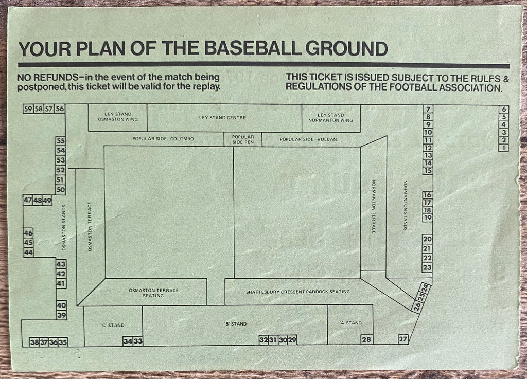 1976/77 ORIGINAL LEAGUE CUP 3RD ROUND TICKET DERBY COUNTY V NOTTS COUNTY