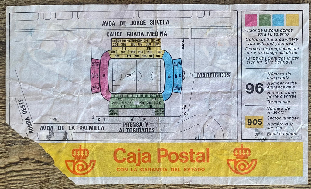 1982 ORIGINAL WORLD CUP 1ST ROUND TICKET SCOTLAND V SOVIET UNION @ MALAGA