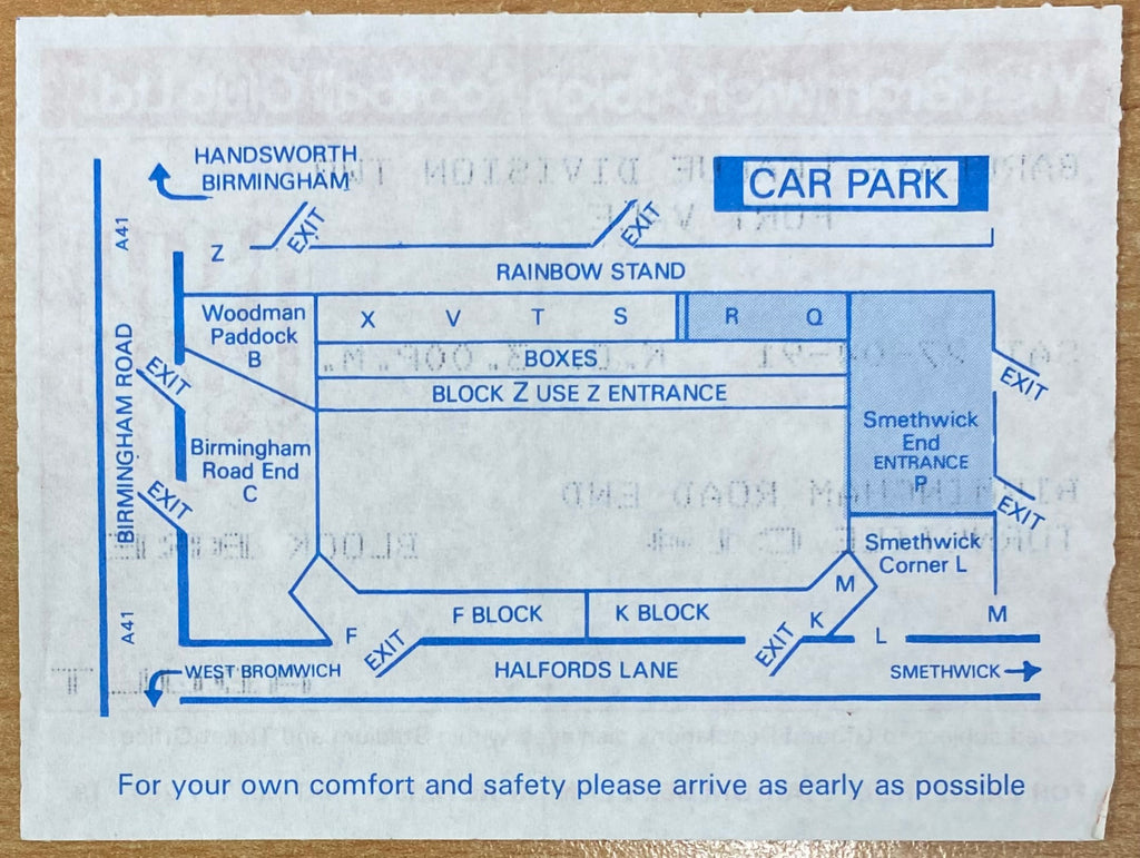 1990/91 ORIGINAL DIVISION 2 TICKET WEST BROMWICH ALBION V PORT VALE