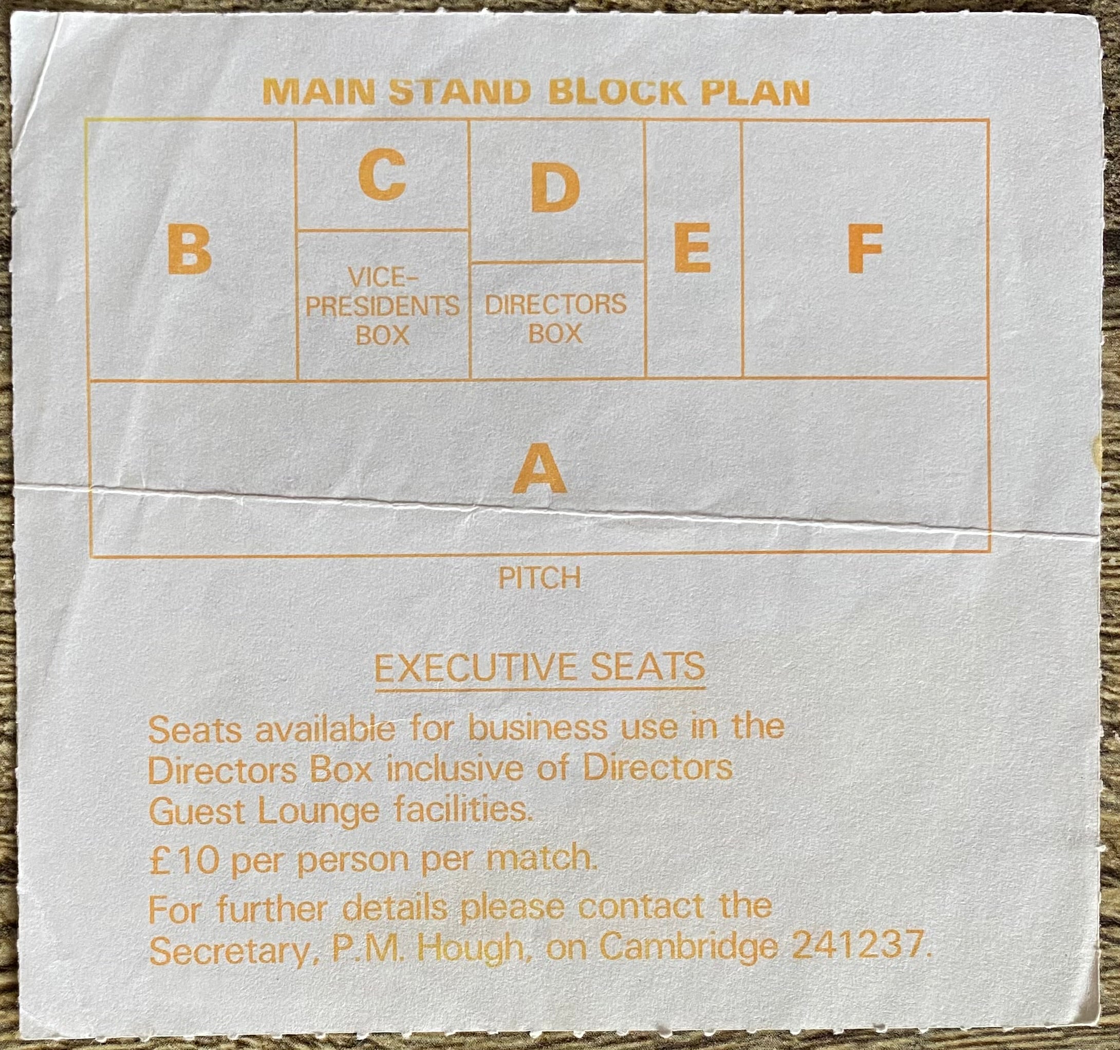 1987/88 ORIGINAL DIVISION 4 TICKET CAMBRIDGE UNITED V WOLVERHAMPTON WANDERERS
