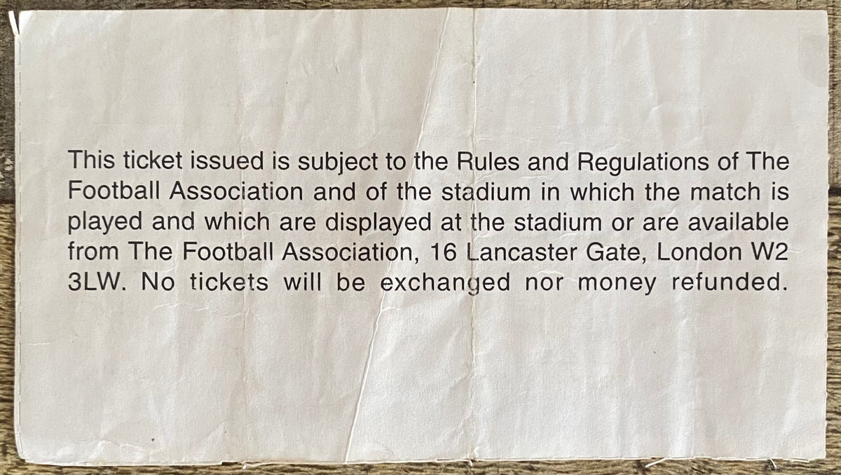 1995 ORIGINAL INTERNATIONAL TICKET ENGLAND V BRAZIL