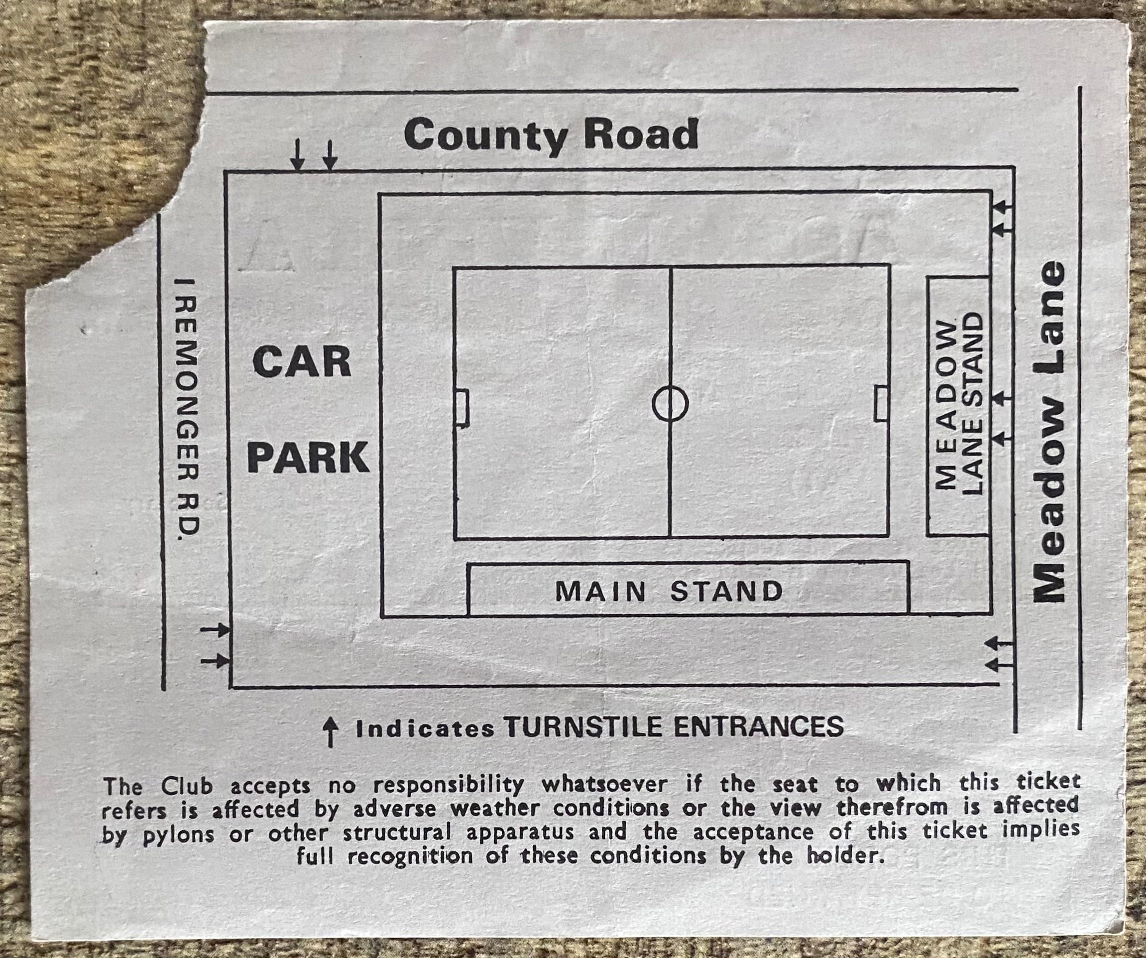 1973/74 ORIGINAL DIVISION 2 TICKET NOTTS COUNTY V ASTON VILLA