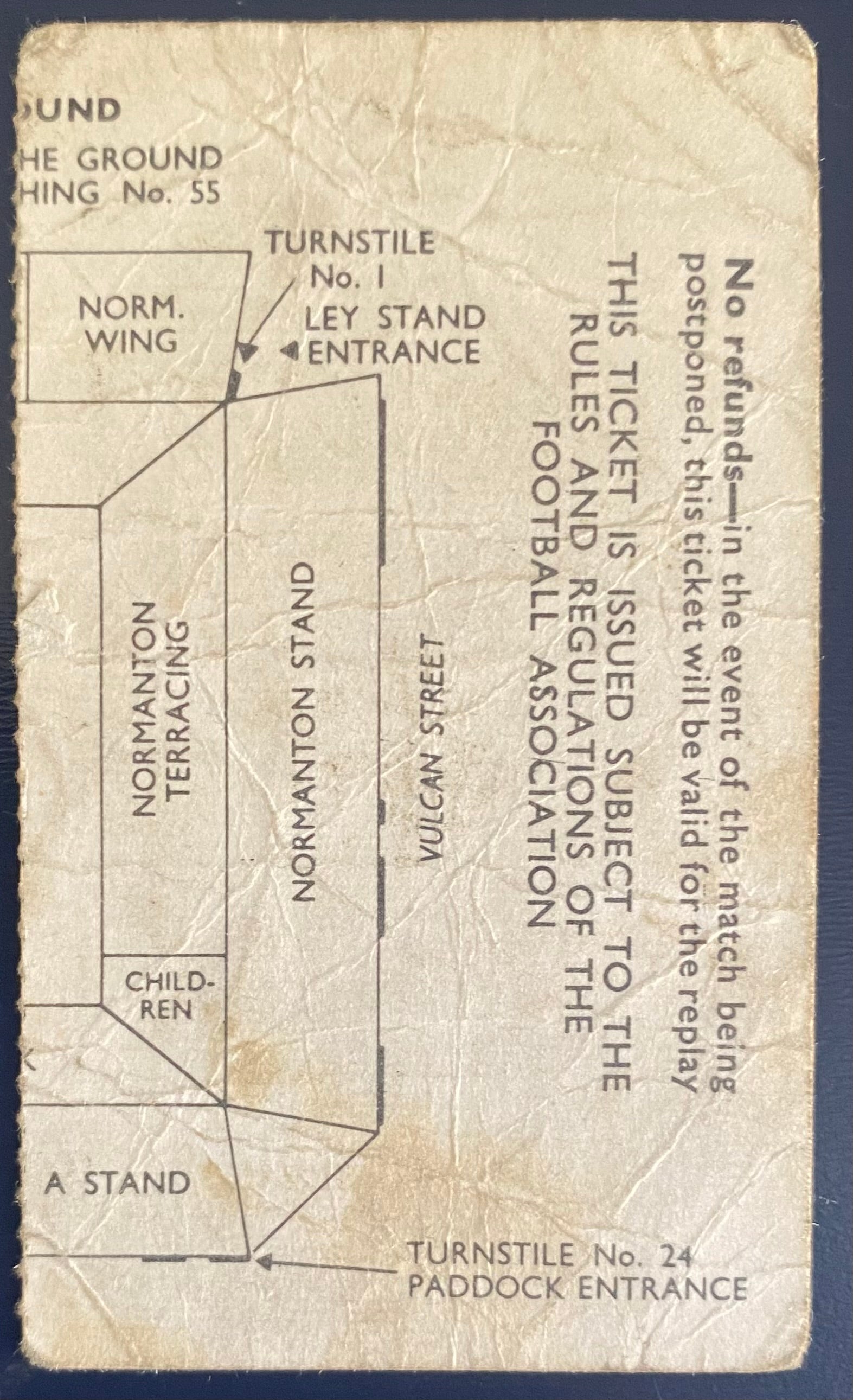1971/72 ORIGINAL DIVISION 1 TICKET DERBY COUNTY V LEEDS UNITED