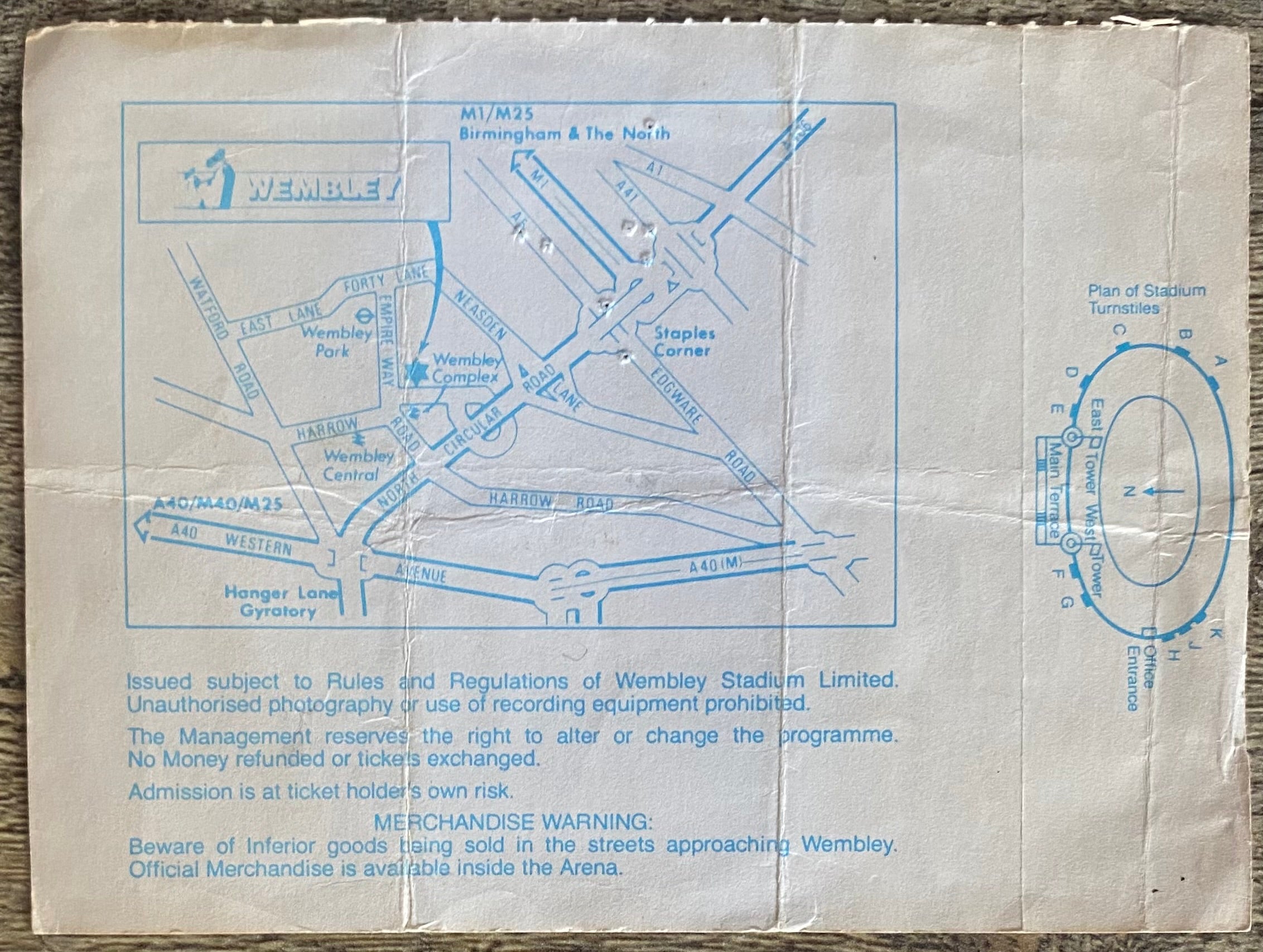 1990 ORIGINAL ZENITH DATA SYSTEMS CUP FINAL UNUSED TICKET CHELSEA V MIDDLEBROUGH