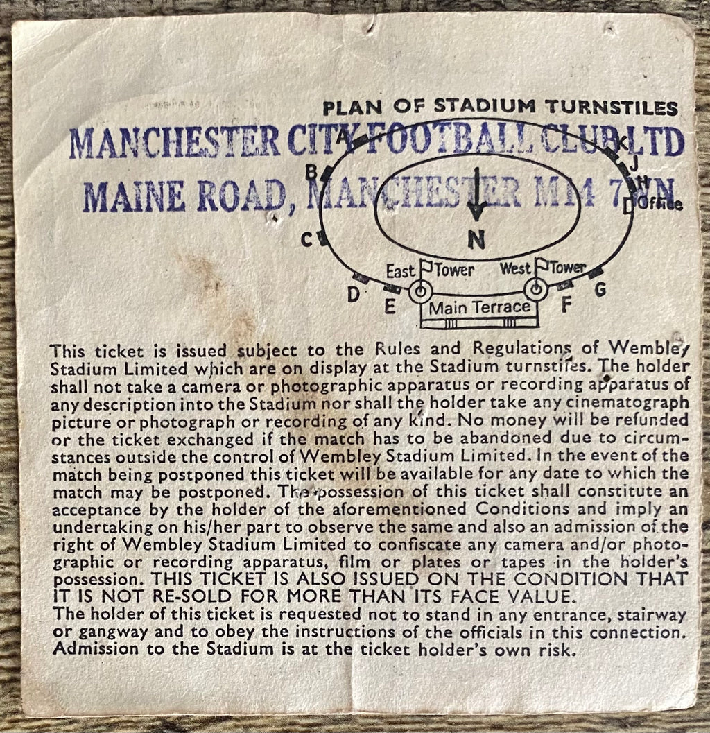 1981 ORIGINAL FA CUP FINAL TICKET TOTTENHAM HOTSPUR V MANCHESTER CITY
