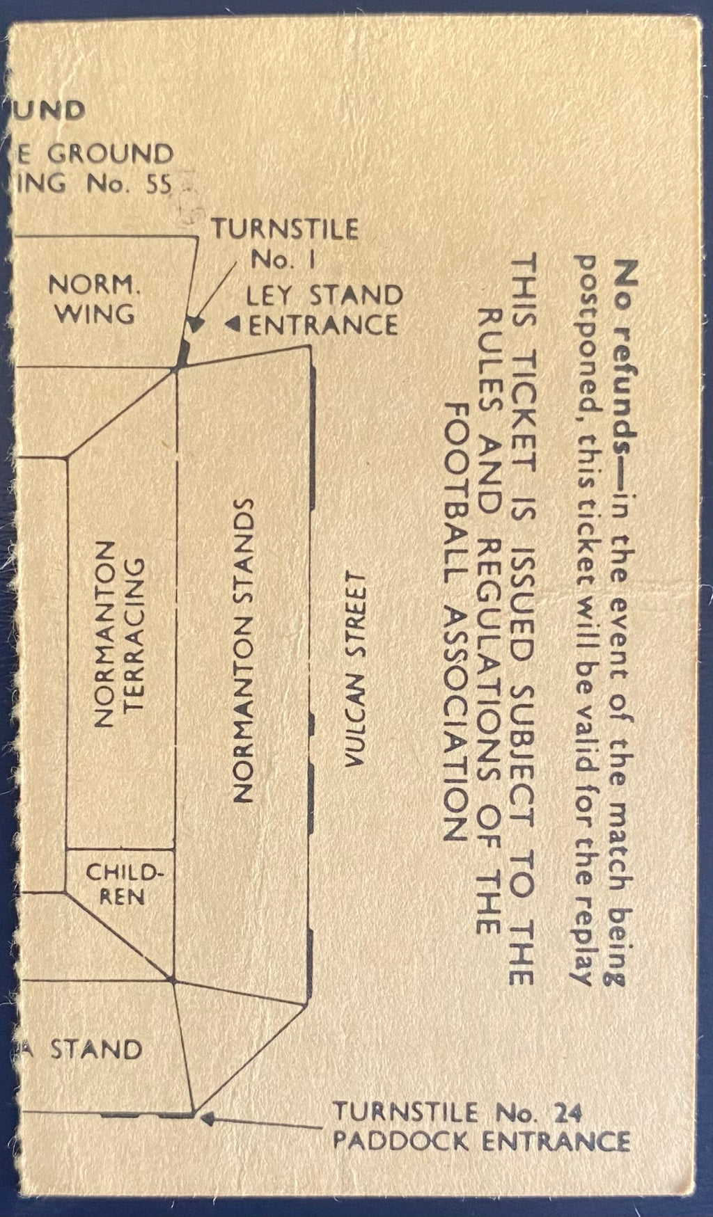 1972/73 ORIGINAL FA CUP 6TH ROUND TICKET DERBY COUNTY V LEEDS UNITED