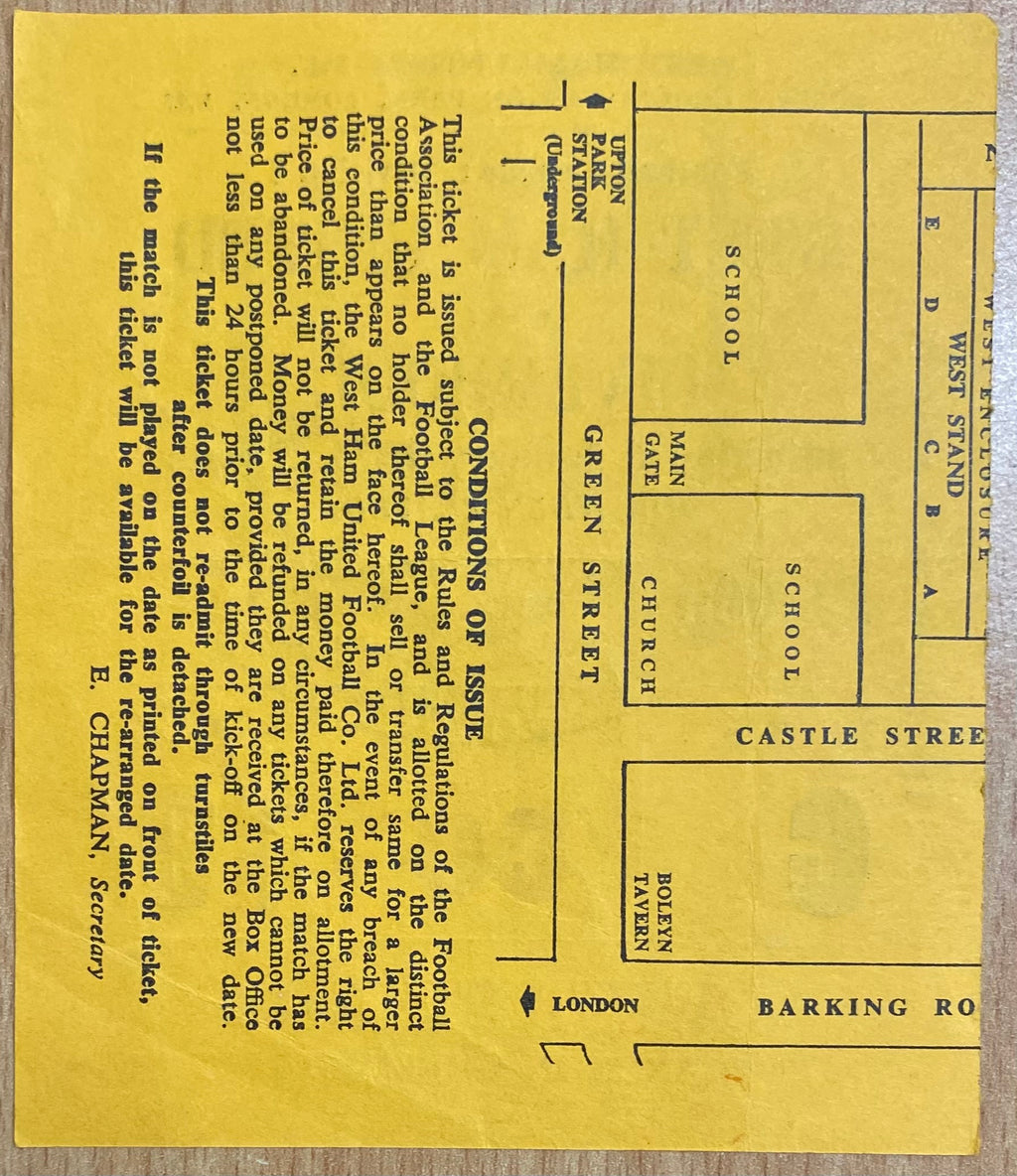 1972/73 ORIGINAL DIVISION ONE TICKET WEST HAM UNITED V LIVERPOOL