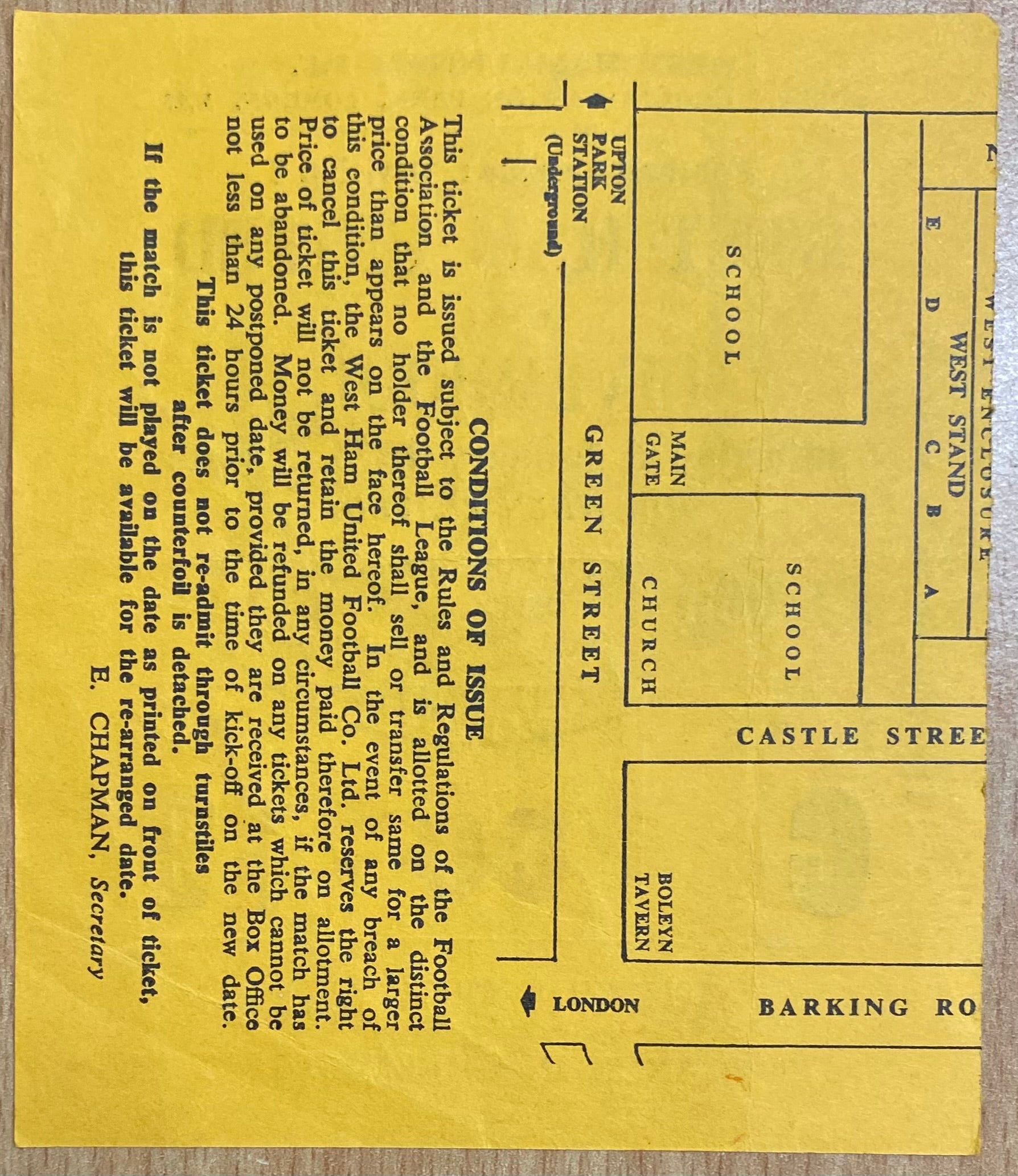 1972/73 ORIGINAL DIVISION ONE TICKET WEST HAM UNITED V LIVERPOOL