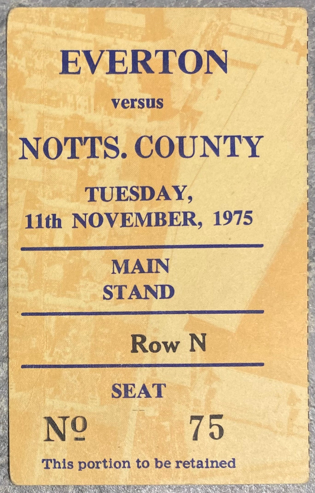 1975/76 ORIGINAL LEAGUE CUP 4TH ROUND TICKET EVERTON V NOTTS COUNTY