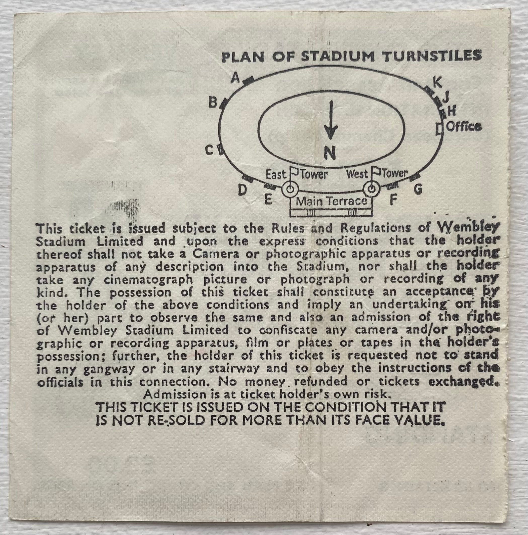 1980 ORIGINAL EUROPEAN CHAMPIONSHIPS QUALIFYING TICKET ENGLAND V REPUBLIC OF IRELAND
