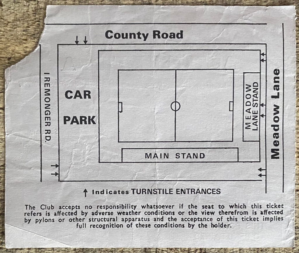 1973/74 ORIGINAL DIVISION 2 TICKET NOTTS COUNTY V ASTON VILLA