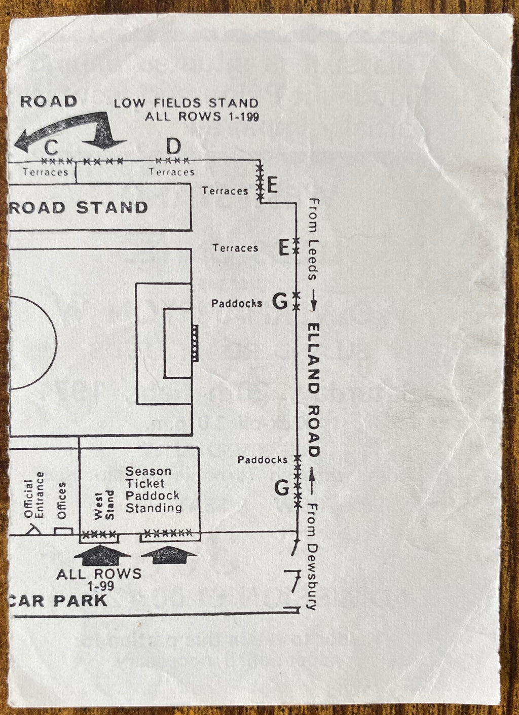 1970/71 ORIGINAL DIVISION ONE TICKET LEEDS UNITED V WOLVERHAMPTON WANDERERS