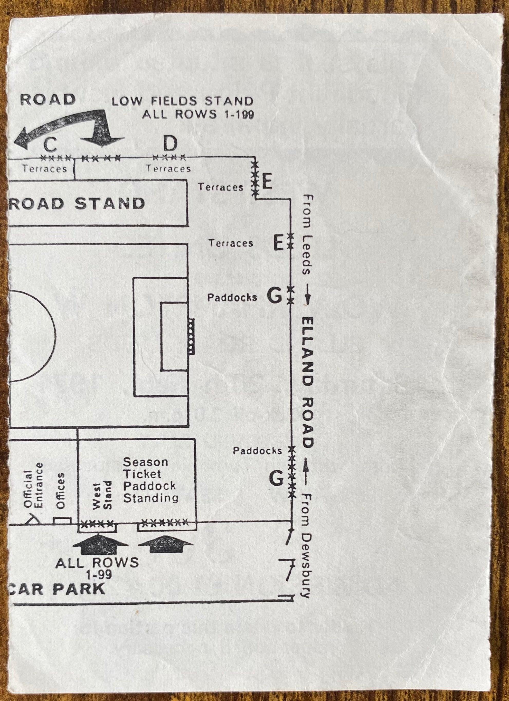 1970/71 ORIGINAL DIVISION ONE TICKET LEEDS UNITED V WOLVERHAMPTON WANDERERS