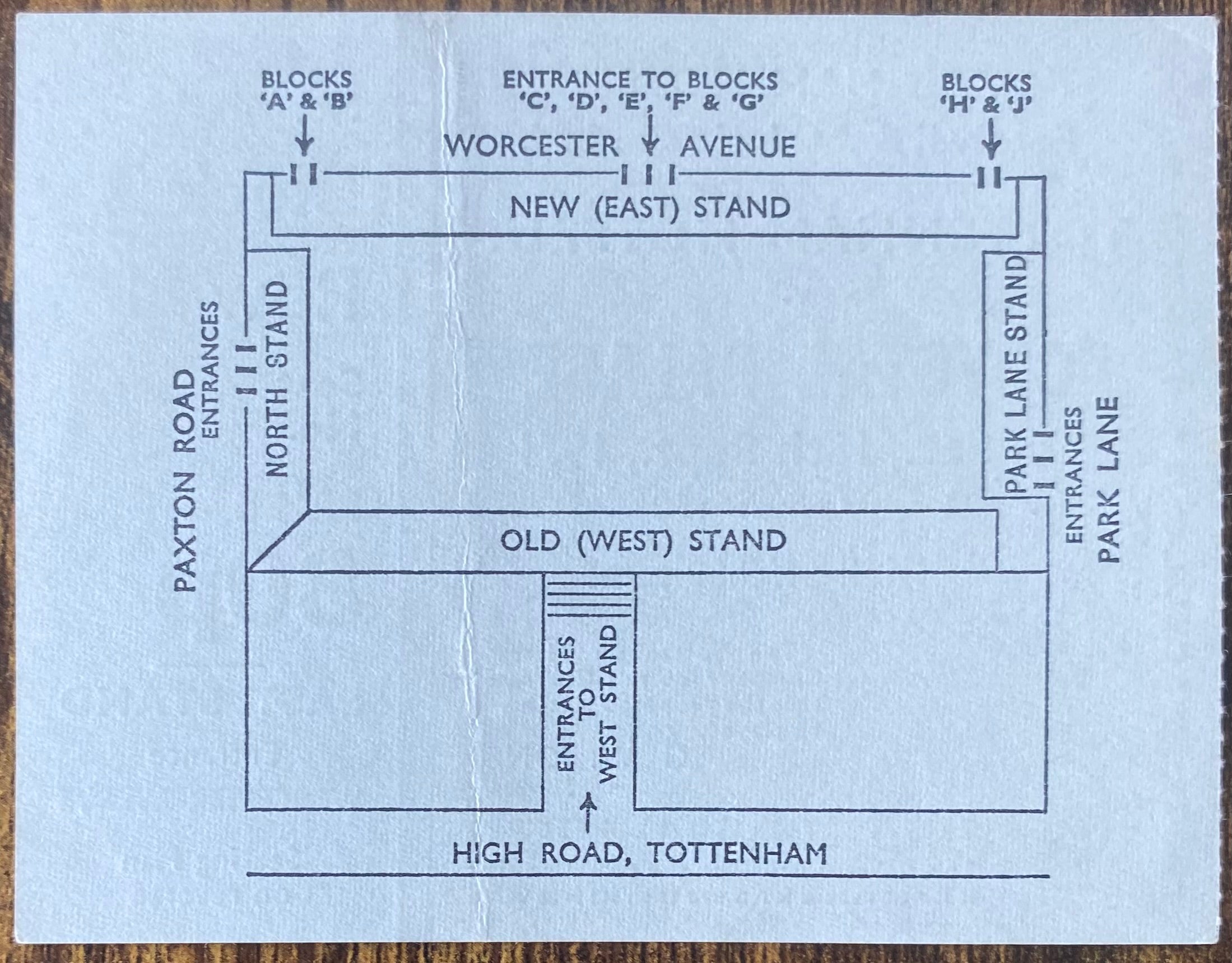 1971/72 ORIGINAL DIVISION ONE TICKET TOTTENHAM HOTSPUR V CRYSTAL PALACE