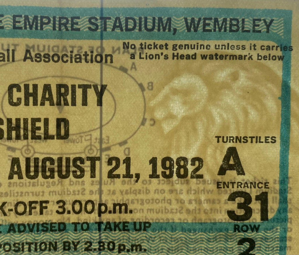 1982 ORIGINAL CHARITY SHIELD TICKET LIVERPOOL V TOTTENHAM HOTSPUR