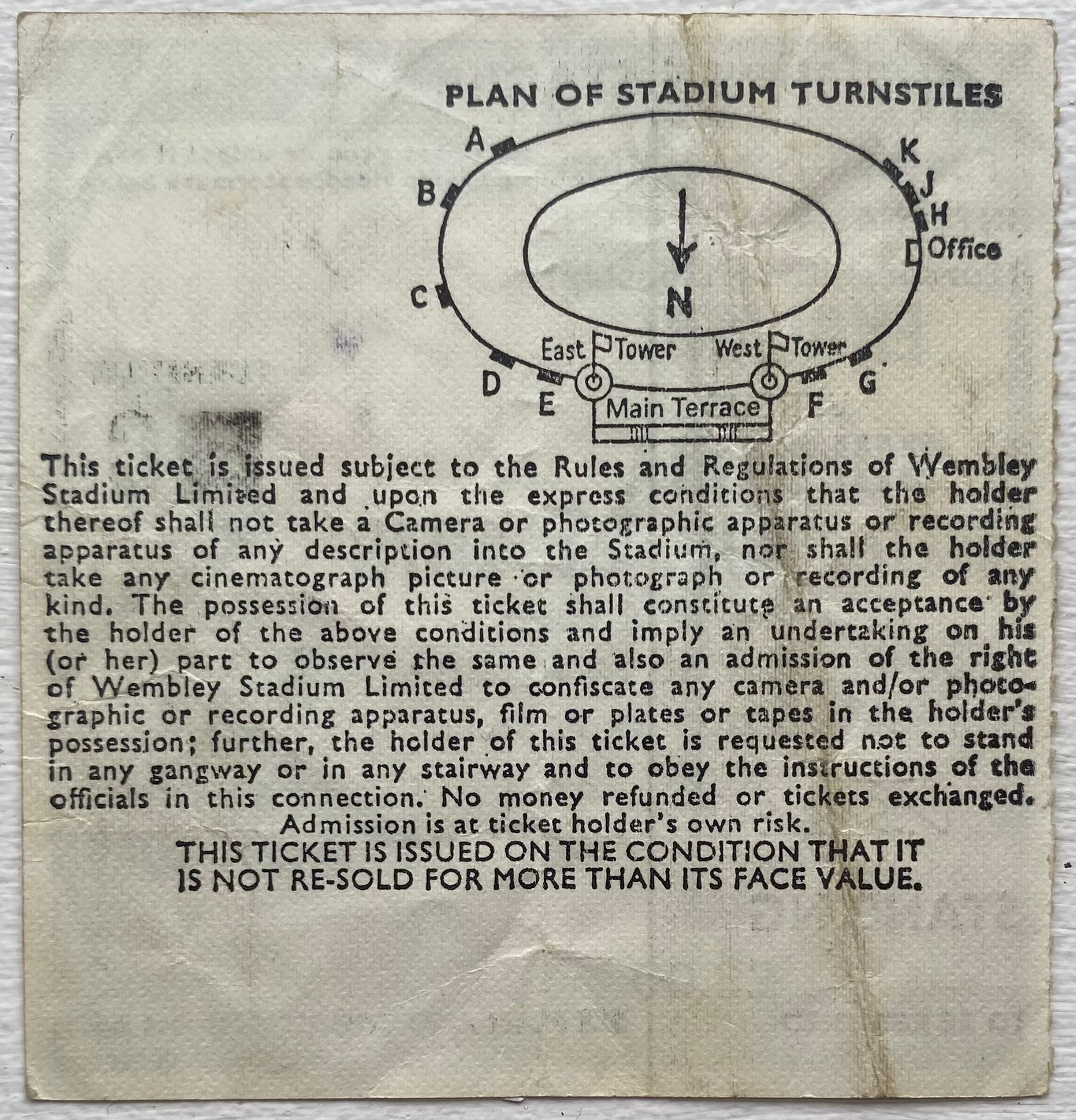 1979 ORIGINAL EUROPEAN CHAMPIONSHIPS QUALIFYING TICKET ENGLAND V BULGARIA