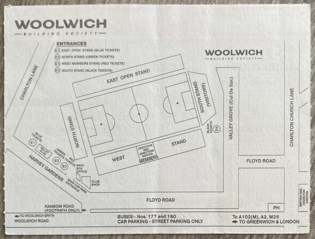 1991/92 ORIGINAL DIVISION 2 TICKET CHARLTON ATHLETIC V LEICESTER CITY