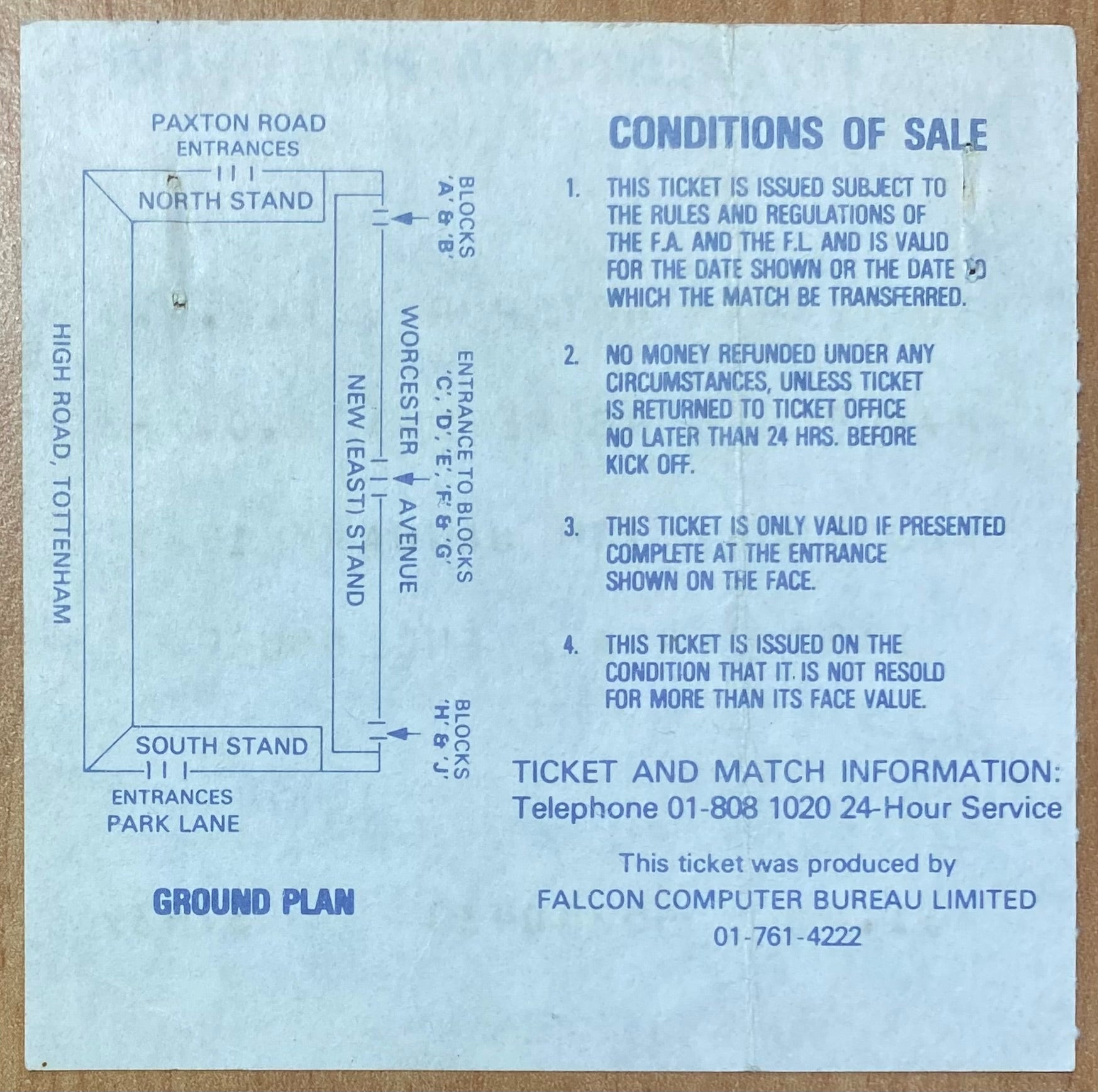1980/81 ORIGINAL FA CUP 3RD ROUND REPLAY TICKET TOTTENHAM HOTSPUR V QUEENS PARK RANGERS