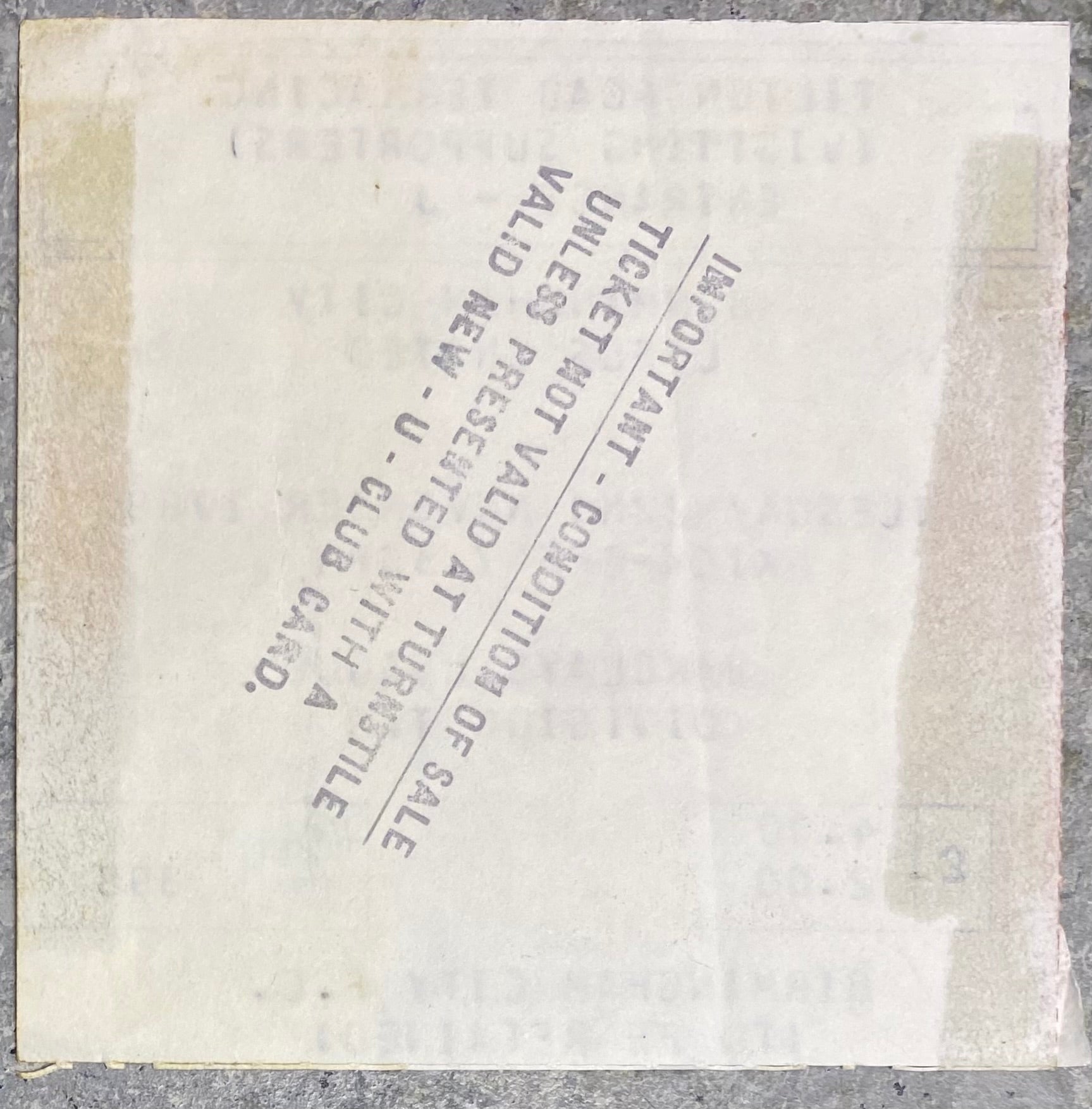 1988/89 ORIGINAL DIVISION TWO TICKET BIRMINGHAM CITY V LEEDS UNITED