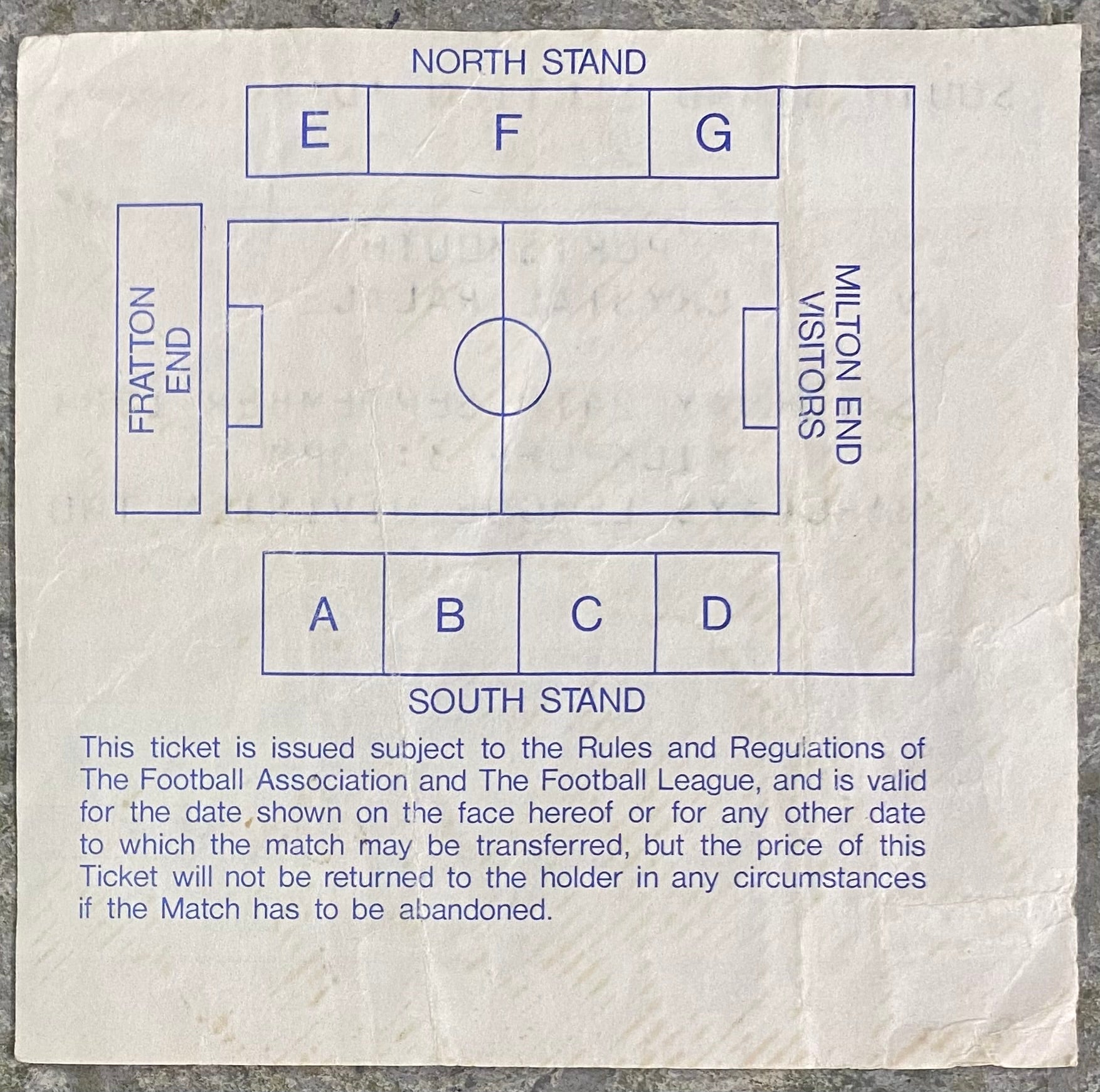 1988/89 ORIGINAL DIVISION 2 TICKET PORTSMOUTH V CRYSTAL PALACE