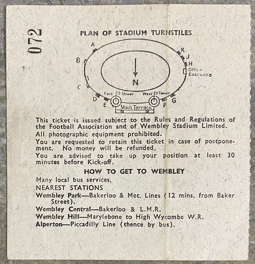 1966 ORIGINAL WORLD CUP SEMI  FINAL TICKET ENGLAND V PORTUGAL @ WEMBLEY