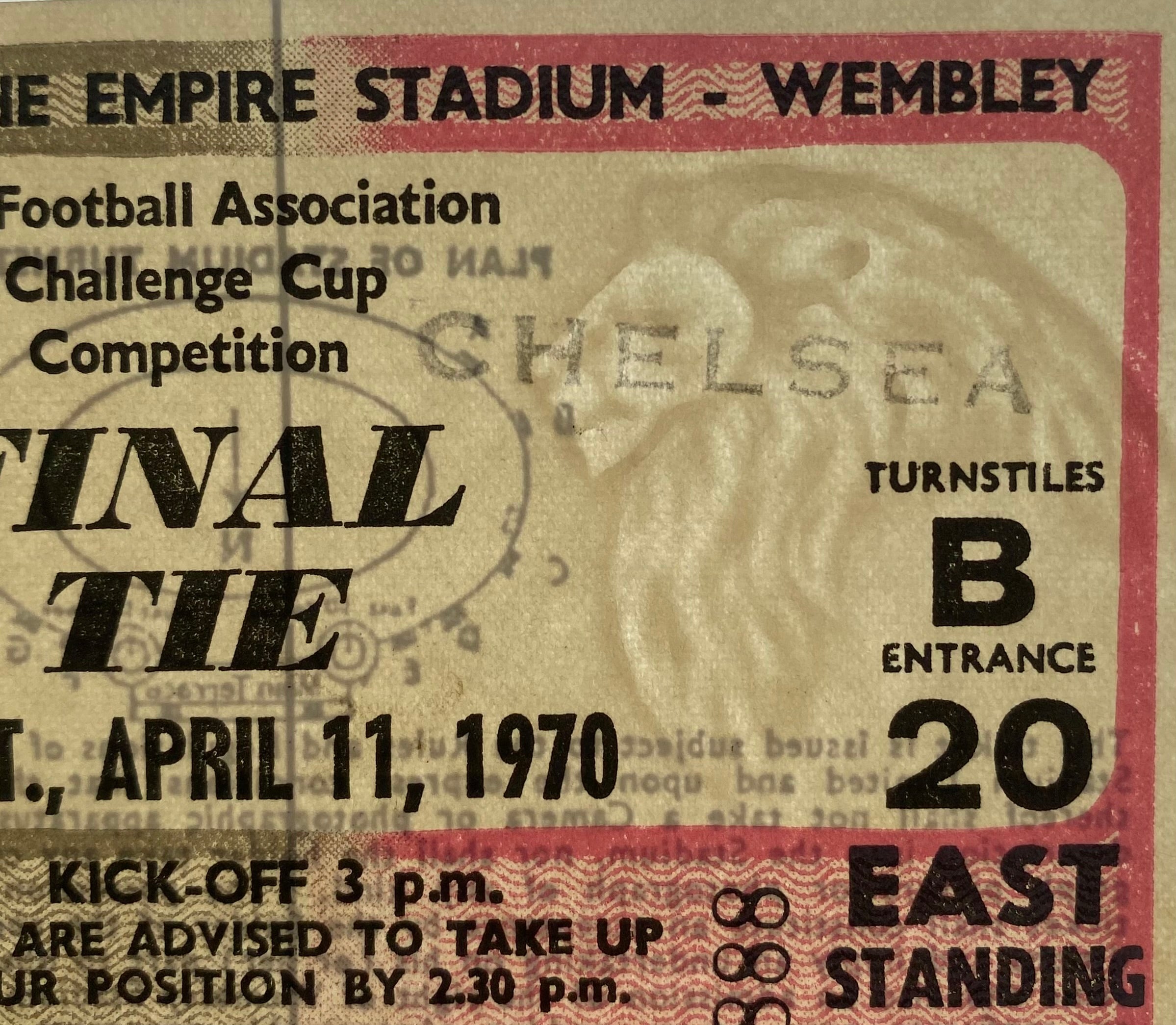 1970 ORIGINAL FA CUP FINAL TICKET CHELSEA V LEEDS UNITED