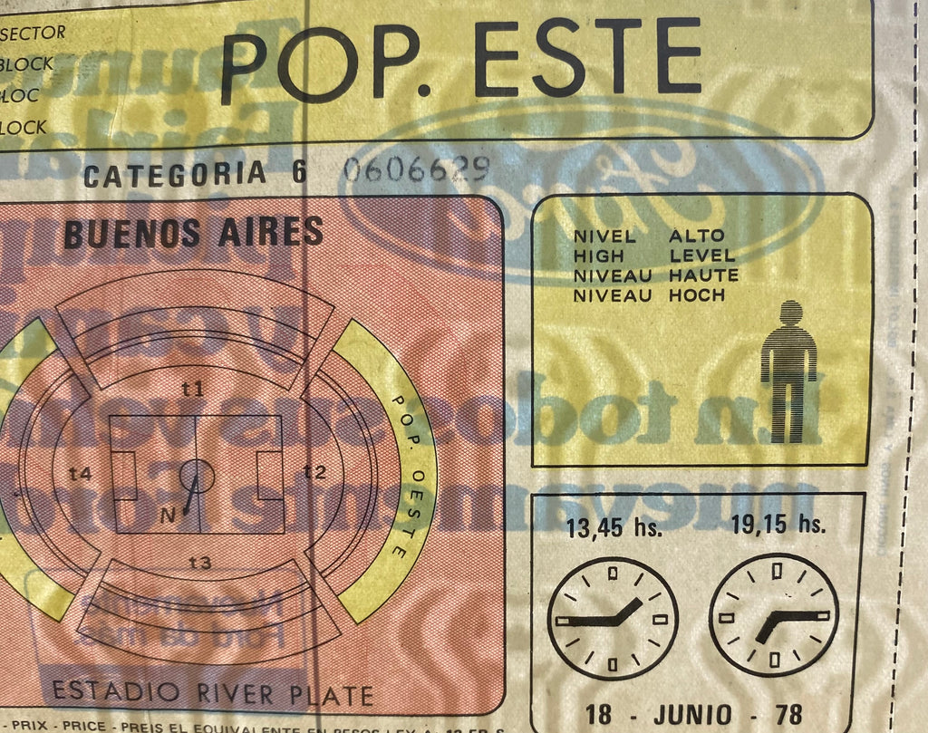1978 ORIGINAL WORLD CUP 2ND ROUND UNUSED TICKET ITALY V AUSTRIA @ BUENOS ARIES