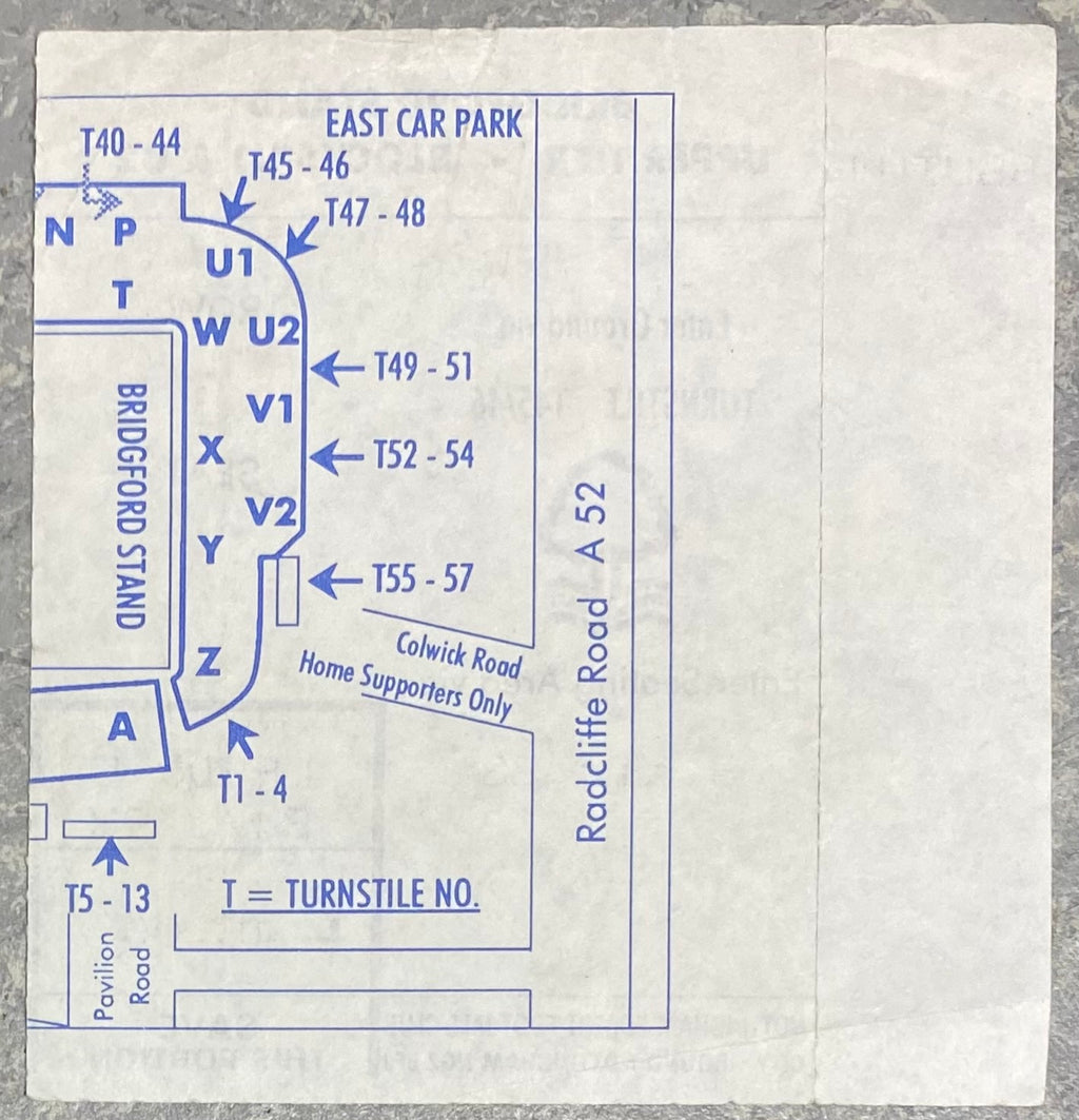 1992/93 ORIGINAL PREMIER LEAGUE TICKET NOTTINGHAM FOREST V LEEDS UNITED