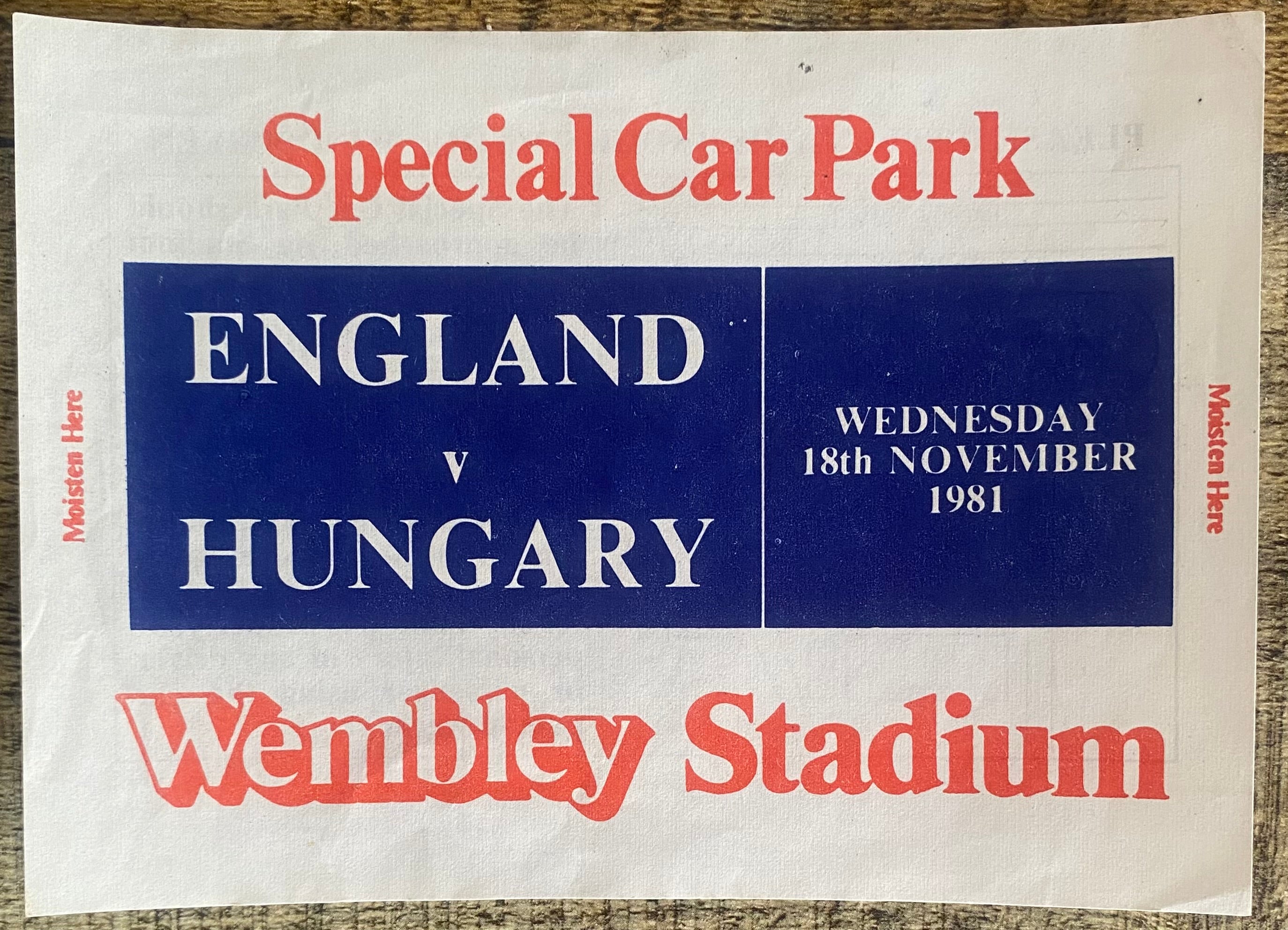 1981 ORIGINAL WORLD CUP QUALIFYING TICKETS ENGLAND V NORWAY