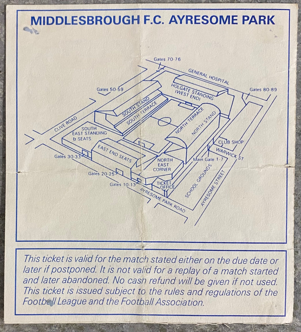 1992/93 ORIGINAL PREMIER LEAGUE TICKET MIDDLESBROUGH V QUEENS PARK RANGERS