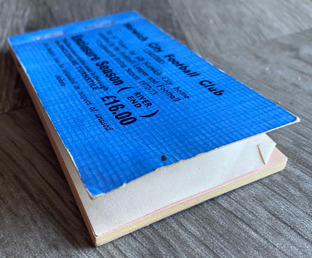 1972/73 NORWICH CITY ORIGINAL SEASON TICKET