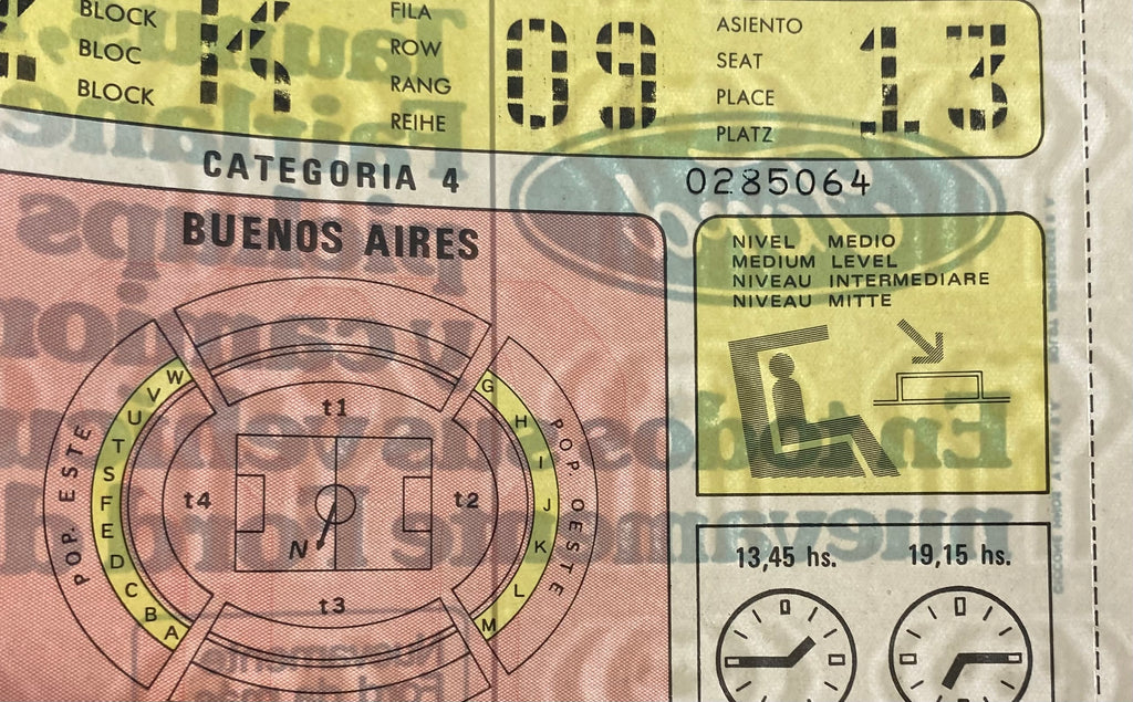 1978 ORIGINAL WORLD CUP 2ND ROUND UNUSED TICKET ITALY V NETHERLANDS @ BUENOS ARIES