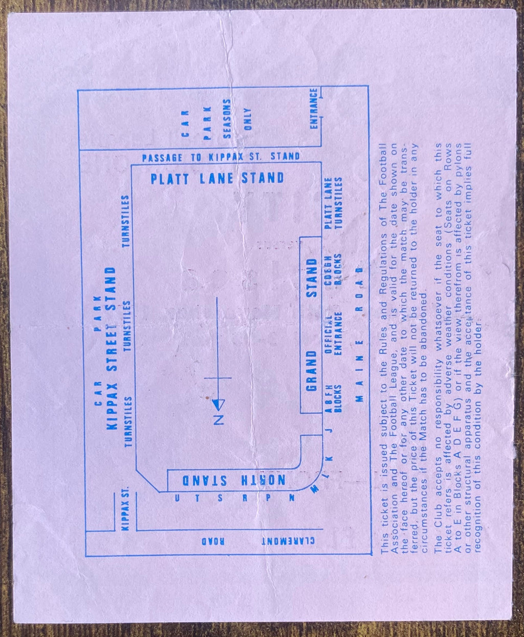 1977/78 ORIGINAL DIVISION 1 TICKET MANCHESTER CITY V CHELSEA