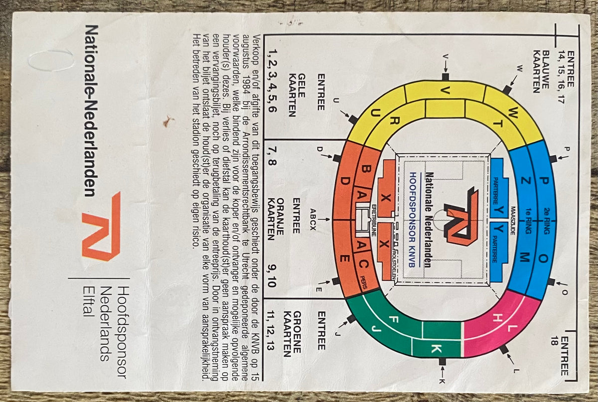 1993 ORIGINAL WORLD CUP QUALIFYING TICKET NETHERLANDS V ENGLAND