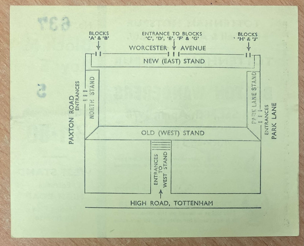 1977/78 ORIGINAL DIVISION TWO TICKET TOTTENHAM HOTSPUR V BOLTON WANDERERS