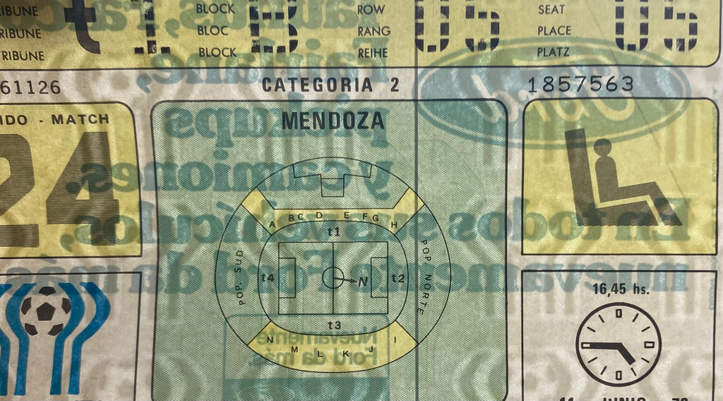 1978 ORIGINAL WORLD CUP 1ST ROUND TICKET SCOTLAND V NETHERLANDS @ MENDOZA