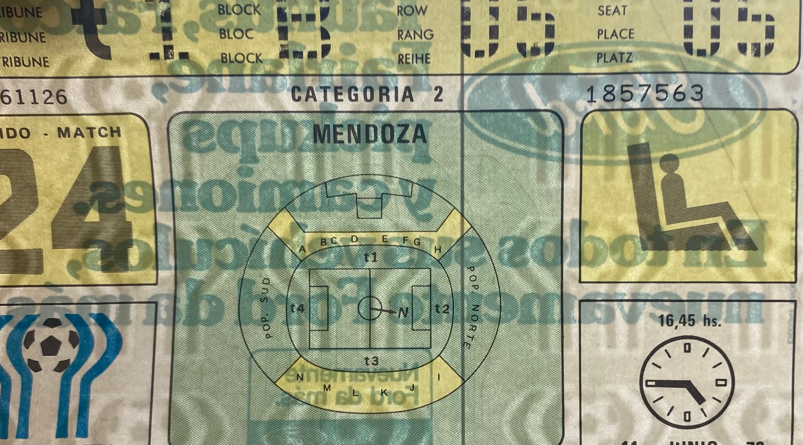 1978 ORIGINAL WORLD CUP 1ST ROUND TICKET SCOTLAND V NETHERLANDS @ MENDOZA