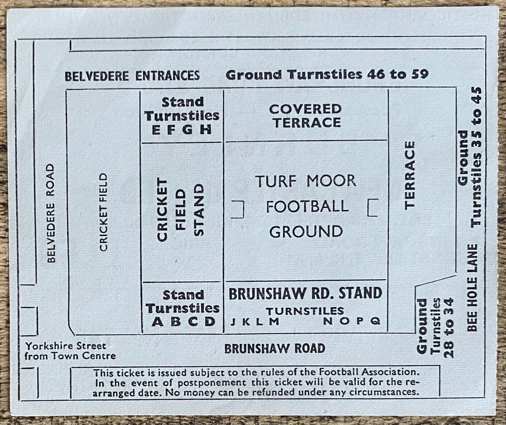 1973/74 ORIGINAL DIVISION 1 TICKET BURNLEY V NEWCASTLE UNITED