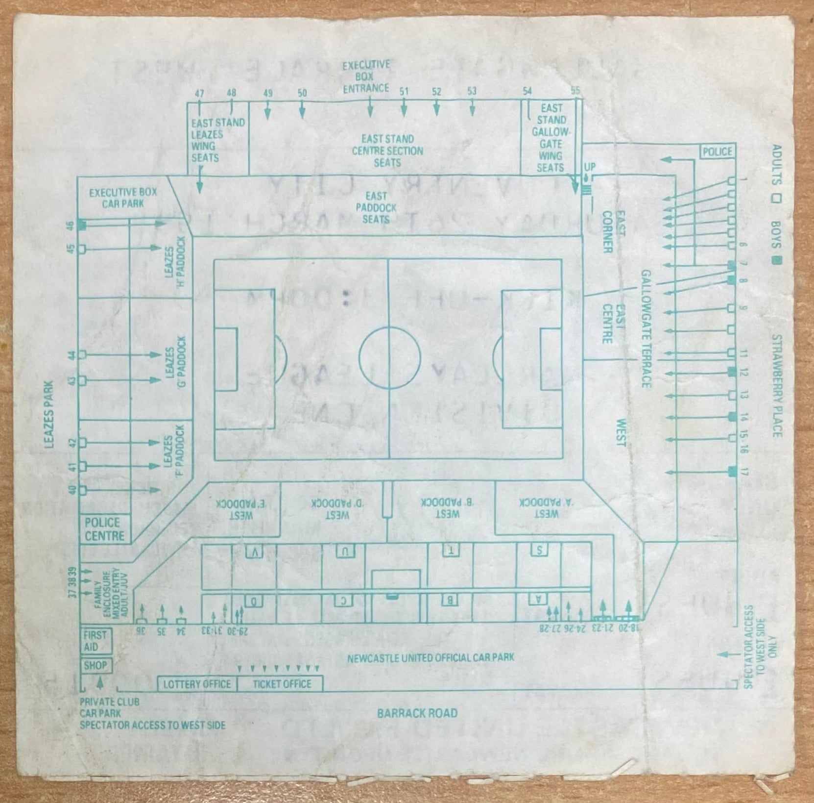 1987/88 ORIGINAL DIVISION 1 TICKET NEWCASTLE UNITED V COVENTRY CITY