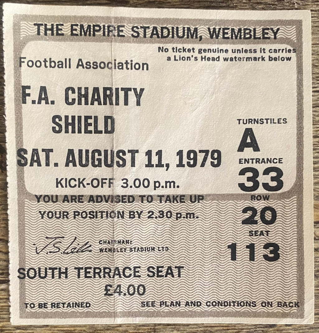 1979 ORIGINAL CHARITY SHIELD TICKET LIVERPOOL V ARSENAL